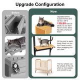 TIMHAKA Catio Outdoor Cat Enclosure, 4 Tier Indoor Catio with 4 Wheels, Platforms and Resting Box, Cat Cage with Waterproof Roof, Feral Pet Shelter with Easy Clean PVC Layer, Black TIMHAKA