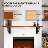 Wood Mantels for Fireplace,Handcrafted Fireplace Mantels 60 Inches,Wall Mount Fireplace Mantel Shelves,Floating Fireplace Mantel with Heavy Duty Metal Bracket for Wall Decor Living Room MYFIREPLACEDIRECT