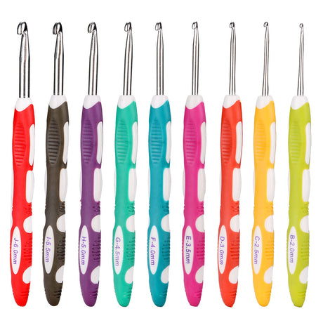 Ruidi TPR and ABS Handle Crochet Hook(9pcs) RUIDI