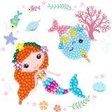 Cymbana Painting Diamond Kits for Kids 18 Pcs Princess and Their Buddy Gem Art Sticker for Kids Ages 6-8 8-12 Contains Unicorn, Mermaid Cymbana