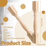 DoubleFill 2 Pcs Unfinished Kitchen Island Legs Farmhouse Solid Wood Table Legs Rubberwood Replacement Raised Panel Cabinet Column, 35.4" H x 3.7" W x 3.7" D DoubleFill