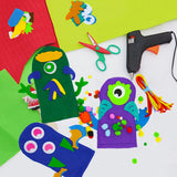 18 Pieces DIY Hand Puppets Making Kit Felt Sock Creative Art Craft Making Your Own Puppets Colorful Pompoms Wiggle Googly Eyes Storytelling Role Play Party Supplies Yaveron