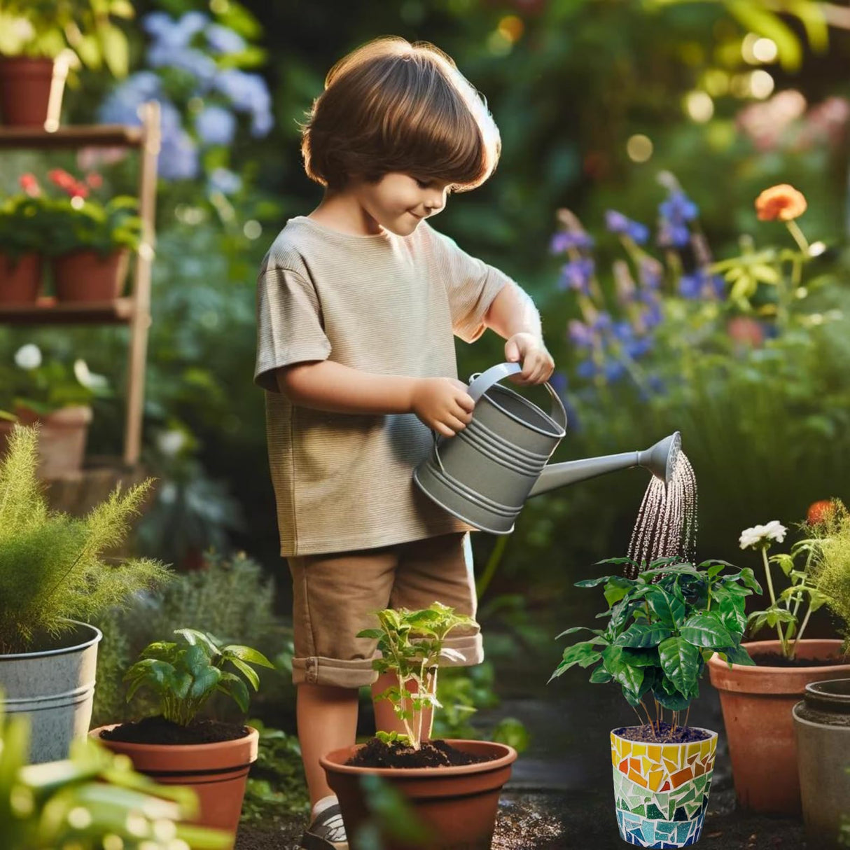 jiezaidada Mosaic Puzzles Craft Kit for Adults, Arts and Crafts Hobbies for Women & Men, Flowerpot Planter DIY with Step-by-Step Guide,Home Decor Gifts for Holiday & Special Occasion jiezaidada