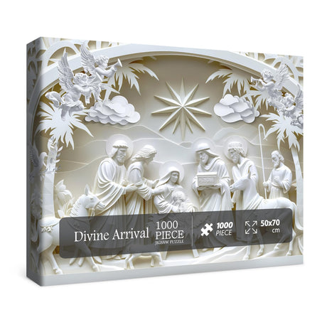 3D Nativity Scene Sculpture Puzzles for Adults 1000 Pieces, Christian Jesus Religious Bible Jigsaw Puzzles, Faith Catholic Cross Puzzle BBOLDIN