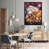 CHWGLFGG 5D Diamond Art Kits for Adults Beginners, Two Tigers Diamond Painting Kits, DIY Full Round Drill Paint by Diamonds Dot Gem Art for Adults, Home Wall Decor 12x 16 Inch CHWGLFGG