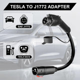 EV Adapter for Tesla to J1772, Max 40Amp 250V Portable Tesla Charge Adapter for All J1772 EVs, Compatible with Tesla Powered Connectors, Destination and Mobile Chargers, Safety Lock Easy to Connect KTOEBYCO