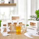 Fulmoon 12 Sets Sublimation Glass Gift Boxes Christmas Thank You Glass Cup Boxes with Ribbon Gift Wrap Boxes for Thanksgiving Christmas Shipping Blanks Sublimation Gift Wrapping (White) Fulmoon