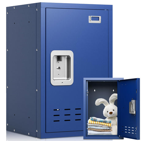 BUTISOW Metal Locker, Lockable Storage Cabinet With Shelf, 24" H Organizer for Kids Bedroom, School, Office, Playroom, Daycare, Garage (Blue) BUTISOW