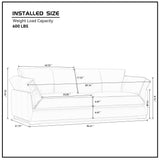 86.61-Inch Leather Sofa Couch, DREMODERN Mid-Century Modern Genuine Leather Couch with Extra Deep Seats for Living Room Apartment Office - Beige DREAMODERN