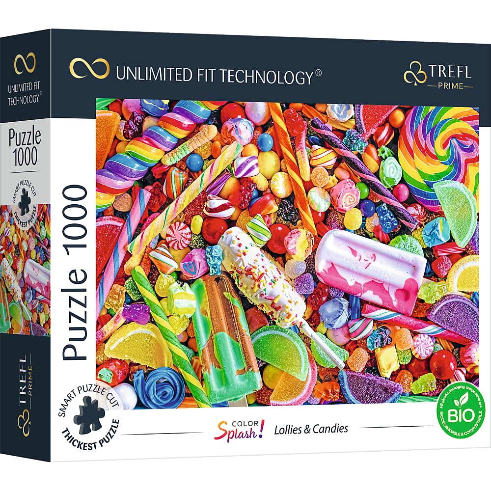 Trefl Color Splash: Lollies & Candies 1000 Piece Jigsaw Puzzle Prime 27"x19" Print, DIY Puzzle, Creative Fun, Classic Puzzle for Adults and Children from 12 Years Old Trefl