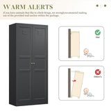 RAVIGIN Metal Storage Cabinet,71" H Pantry Cabinet with 2 Doors and 5 Adjustable Shelves,6 Tier Tall Kitchen Storage Cabinets for Kitchen,Pantry,Living/Study/Laundry Room(Black) RAVIGIN