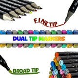 GLUKLITCH Alcohol Markers Set of 80, Dual Tip Alcohol Based Markers, Brush Tip Permanent Markers Sketch Pens for Artist Illustration, Art supplies, Giftable Pen Set GLUKLITCH