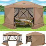 COBIZI 15x15ft Extra Large Pop-Up Gazebo Canopy Tent with Mosquito Netting, Spacious Easy Set-Up Screened Shelter, Durable Outdoor Pavilion with Ground Stakes, Perfect for Patio, Backyard, and Lawn COBIZI