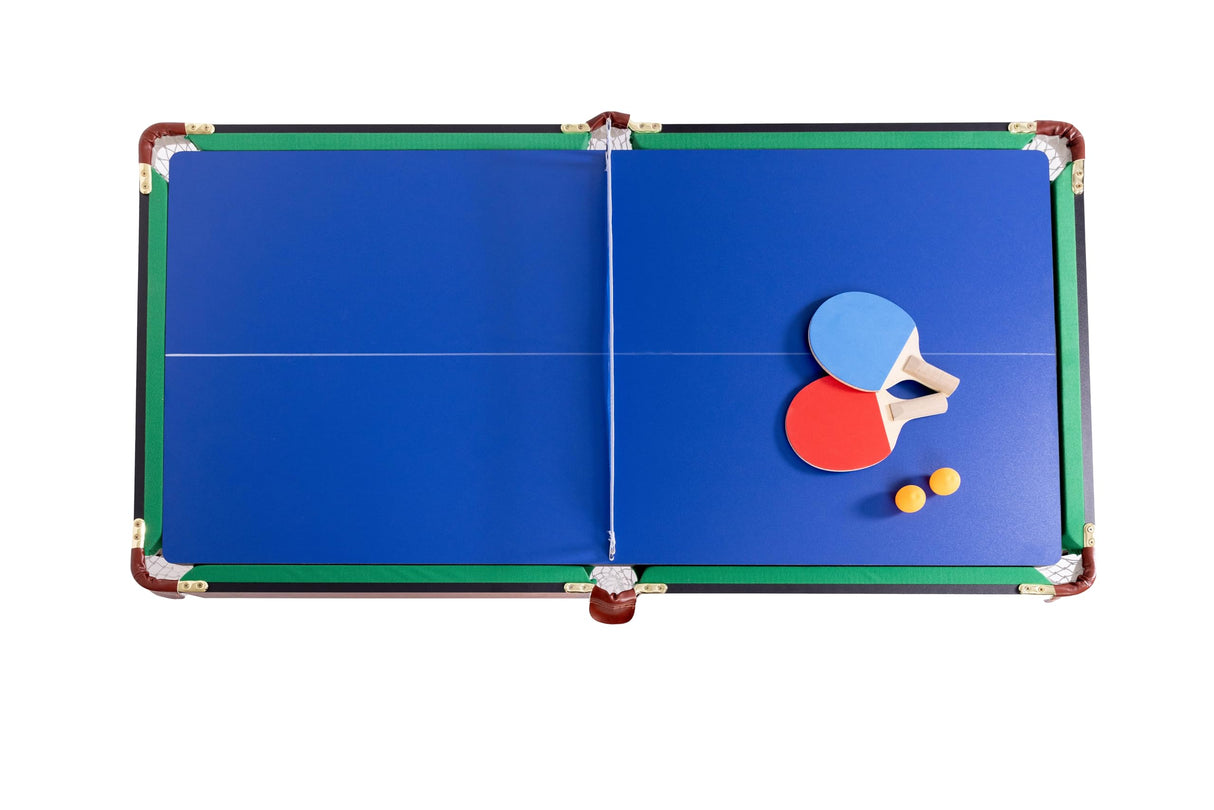 RACK Crucis 5.5-Foot Folding Billiard/Pool Table (Green 3-in-1 Multi Game) RACK