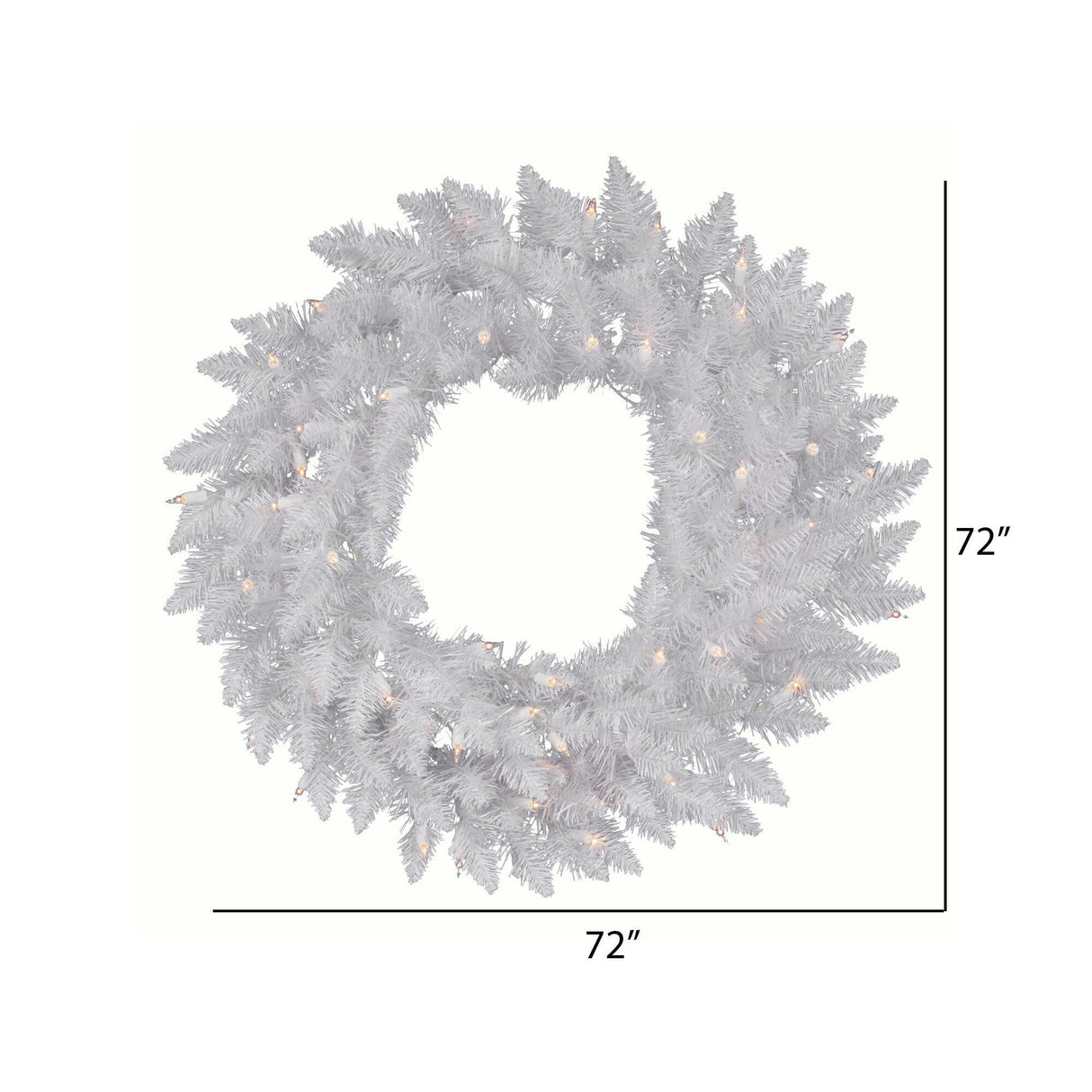 Vickerman 72" Sparkle White Spruce Artificial Christmas Wreath, Warm White LED Lights - Faux Spruce Christmas Wreath - Seasonal Indoor Home Decor Vickerman