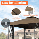 Gazebo Canopy Replacement 118"x118" Outdoor Canopy Shelter for Smaller 10x10ft Top Double Tiered Canopy Cover ERFEI