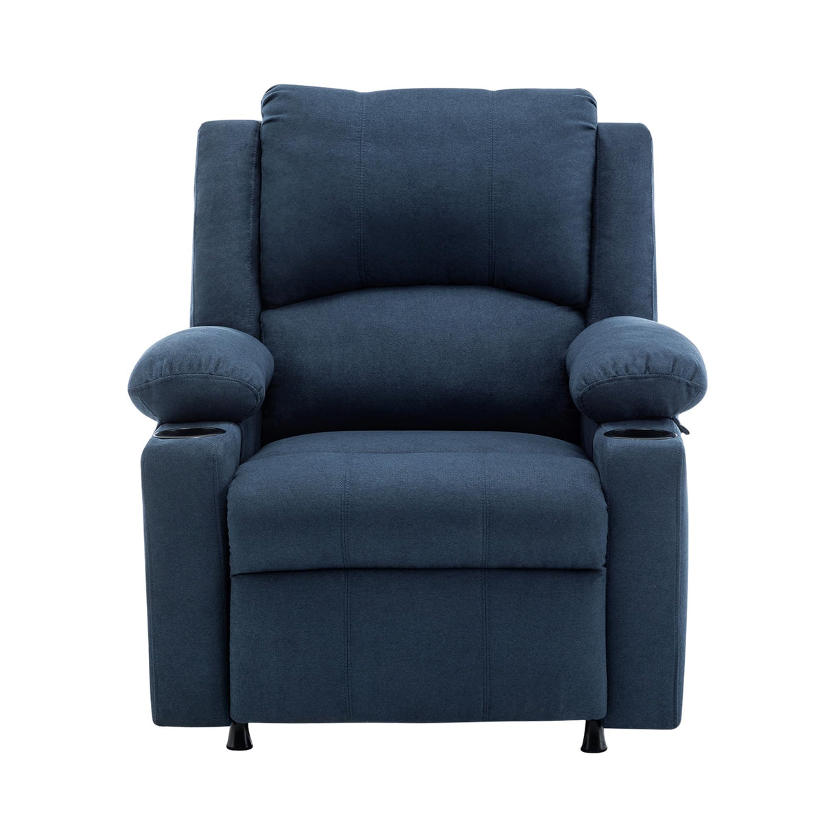 Power Recliner Chair Nursery Reclining Sofa Chair for Adults, Upholstered Heating Point Massage Theater Seating Single Sofa with Side Pockets Sidetable for Living Room-Blue Alunaune