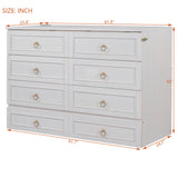 Harper & Bright Designs Queen Size Murphy Bed Cabinet with Large Drawer and USB Ports, Wooden Platform Bedframe, Can Be Convert into Storage Wall Chest, for Bedroom Small Space Office, White Harper & Bright Designs