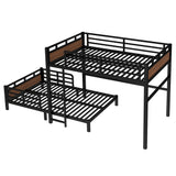 Full Over Full Bunk Bed with Headboard and Full Length Guardrail, Separable Bunk Bed Full Size, Heavy Duty Bunk Beds Can Turns Into Loft Bed and Platform Bed, Walnut Bellemave