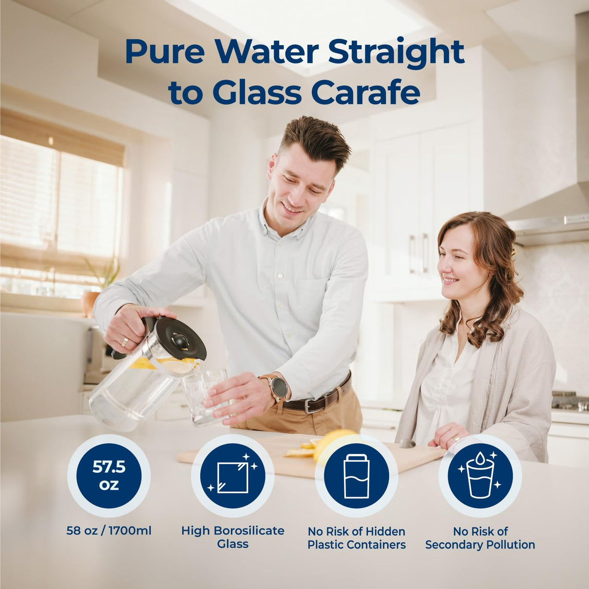 Bluevua RO100ROPOT-UV Reverse Osmosis System Countertop Water Filter - 6 Stage Purification with UV and Remineralization, Counter RO Filtration, Portable Water Purifier Bluevua