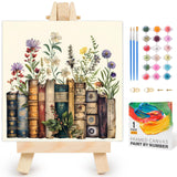 Yezavesu Framed Paint by Numbers Kit for Adults Beginner & Kids Ages 8-12, Book Paint by Numbers Without Easel, DIY Number Painting for Adults Flowers for Home Wall Decor Gift 10x 10 inch Yezavesu