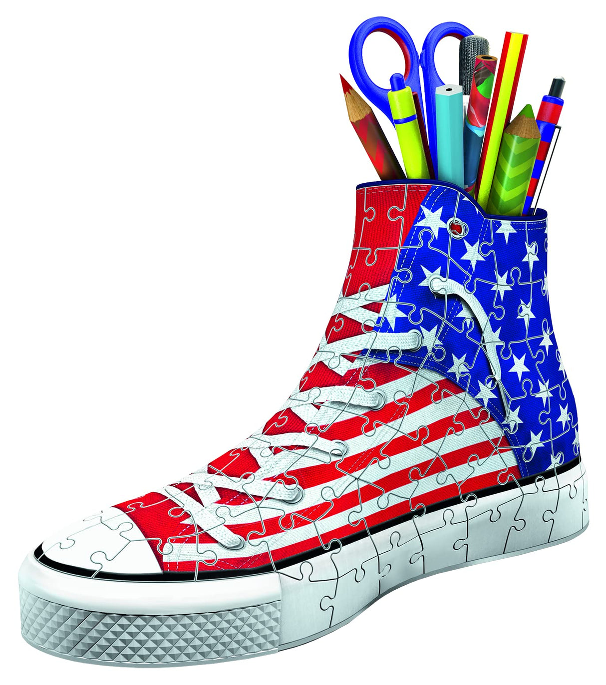 Ravensburger Sneaker American Style - 112 Piece 3D Jigsaw Puzzle | Precision Fit for Kids and Adults | Easy Click Technology | Durable Display Piece | Over 130 Years of Quality Ravensburger