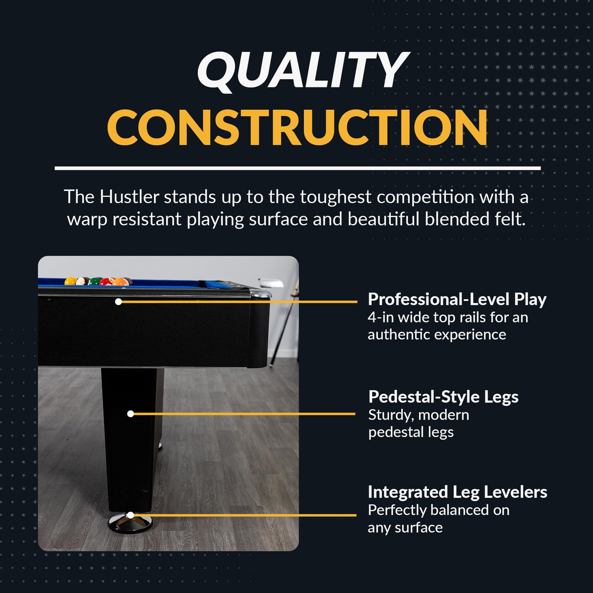 Hathaway Hustler 7 Ft Tournament Pool Table – Includes Cue Sticks, Billiard Balls, Automatic Ball Return – Perfect for Competitive Players and Family Games Room – Blue Felt with Black Finish Hathaway