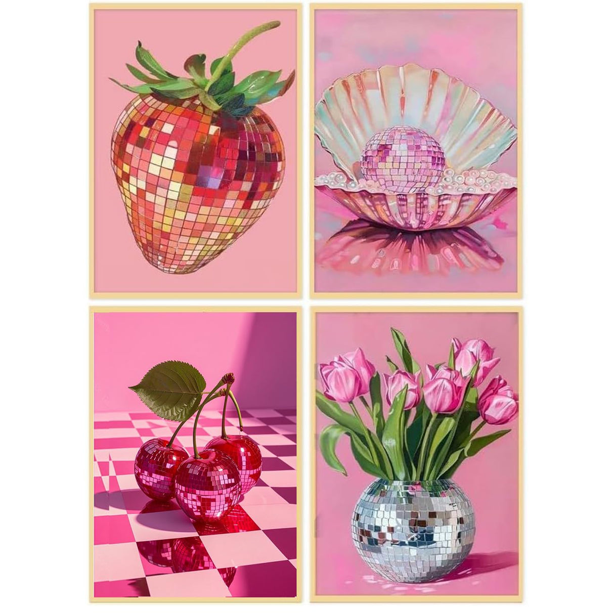 DAZZLEDOTS Diamond Art Kits for Adults, 4-Pack Disco Ball Diamond Painting Kits for Beginner Round 5D Full Drill Diamond Dots Crafts for Home Wall Decor Gifts 12x16 Inch DAZZLEDOTS