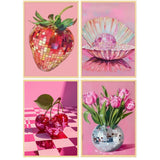 DAZZLEDOTS Diamond Art Kits for Adults, 4-Pack Disco Ball Diamond Painting Kits for Beginner Round 5D Full Drill Diamond Dots Crafts for Home Wall Decor Gifts 12x16 Inch DAZZLEDOTS