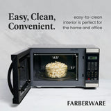 Farberware Countertop Microwave 1000 Watts, 1.1 Cu. Ft. - Microwave Oven With LED Lighting and Child Lock - Perfect for Apartments and Dorms - Easy Clean Stainless Steel Farberware