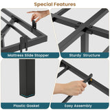 DICTAC King Size Floating Bed Frame with LED Lights and Heavy Duty Steel Support, Black DICTAC