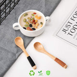 sansheng 4 Pcs Mini Wooden Spoons, Wood Soup Spoons For Eating Mixing Stirring Cooking, Handle Spoon With Japanese Style Kitchen Utensil, With Tied Line On Handle(13cm) sansheng