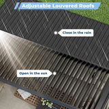 10'×13' Outdoor Louvered Pergola, Aluminum Outdoor Louvered Pergola Patio with Adjustable Roof for Outdoor Deck, Backyard, Garden (10X13FT) GS CHIER