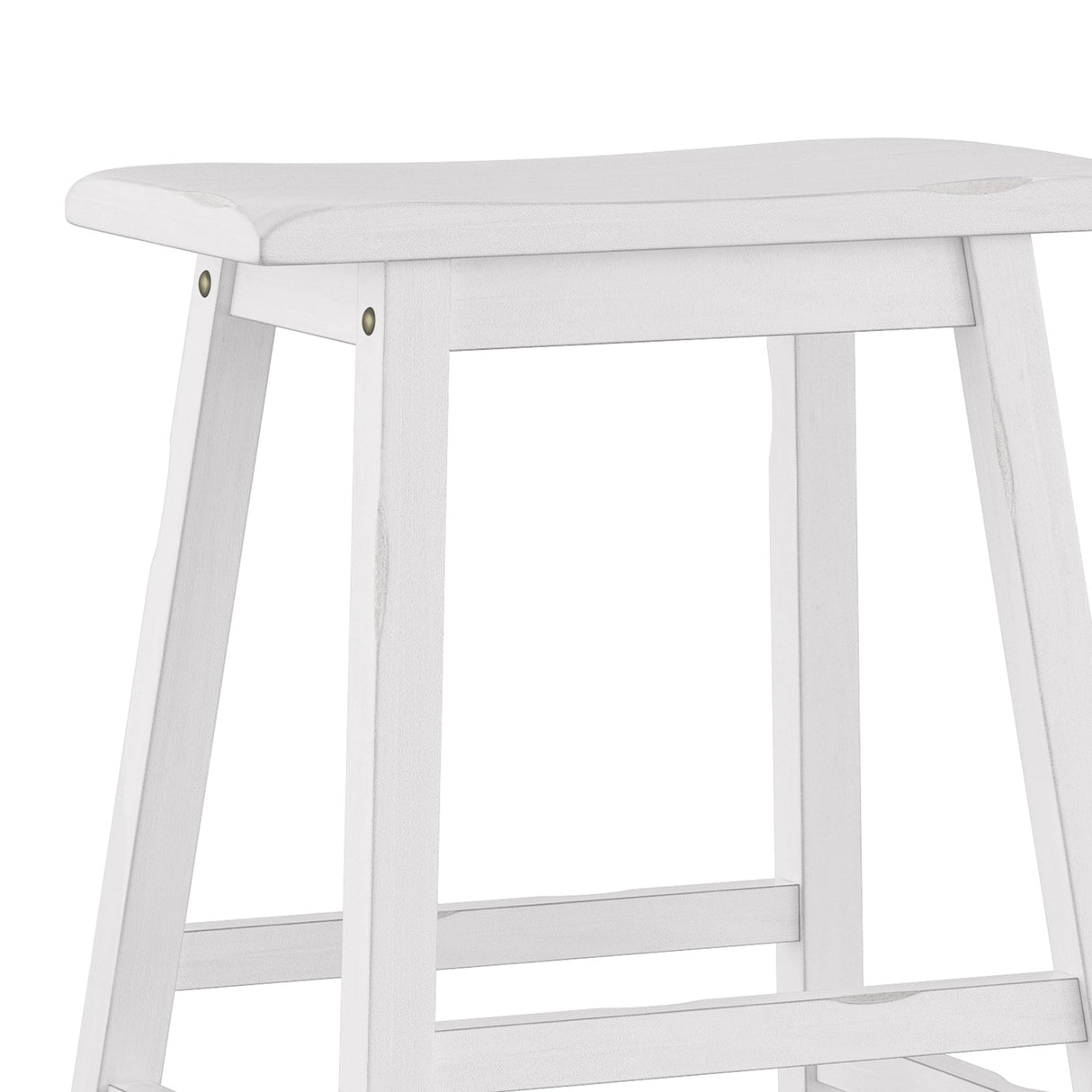 Hillsdale Moreno Wood Backless Bar Height Stool, 29" High, Sea White Hillsdale