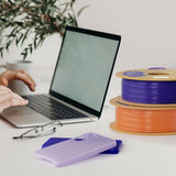 JUSTMAKER TPU 64D 3D Printer Filament, Flexible Materials with Superior Performance, Upgrade Cardboard Spool, 1kg, Dimensional Accuracy +/-0.05mm, 1.75mm， Flower Cyanine JUSTMAKER