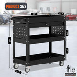 Kieperi 3 Tier Rolling Tool Cart, Rolling Tool Chest on Wheels for Mechanics,400 LBS Tool Cart with Drawers for Garage, Warehouse & Repair Shop (Black) Kieperi