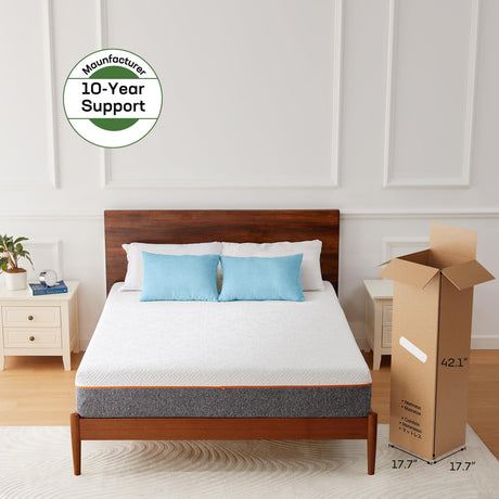 Marsail Queen Mattress, 10-inch Gel Memory Foam Mattress, Medium-Firm Queen Mattress in a Box for Pressure Relief & Support, Breathable Cooling Queen Size Mattress with Zippered Cover Marsail