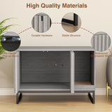 Halitaa Litter Box Enclosure, Modern Cat Litter Box Enclosure Furniture Hidden Litter Box with Cat Scratch Pad, Cat Washroom Cat House End Table, Entryway Bench for Livingroom (Grey) Halitaa