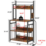 EasyCom Record Player Stand with Vinyl Storage, Turntable Stand Holds Up to 300 Albums, Large Record Player Table with Charge Station, Vinyl Record Stand for Living Room Bedroom EasyCom