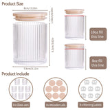 sunnyfuture 10 OZ Clear Candle Jars for Making Candles Set of 8, Ribbed Glass Candle Jars with Wood Lids and Labels, Candle Containers for DIY, Gifts, Home Decoration sunnyfuture