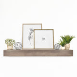 MCS 60-Inch Mantel, Master & Co Antique Natural Finsh Solid Wood Floating Fireplace Mantel, Long Floating Shelf for Livingroom with Wood Cleat Hanging System, Photo and Home Decor Display Shelf MCS