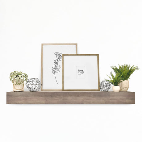 MCS 60-Inch Mantel, Master & Co Antique Natural Finsh Solid Wood Floating Fireplace Mantel, Long Floating Shelf for Livingroom with Wood Cleat Hanging System, Photo and Home Decor Display Shelf MCS