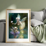 HMDIIMGE Diamond Painting Full Round Diamond Covered Diamond Painting Crystal Flower Fairy World Paintings, Holiday Gifts Shop Decor Club Decor 12x16 Inch HMDIIMGE