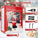 6 FT Christmas Inflatable Santa Claus Outdoor Decorations, Blow up Santa Claus with Gift Bag, Large Xmas Santa Carrying Present Sack, Outside Decor for Yard Garden Lawn Home Party, Built-in LED Lights FunFanso