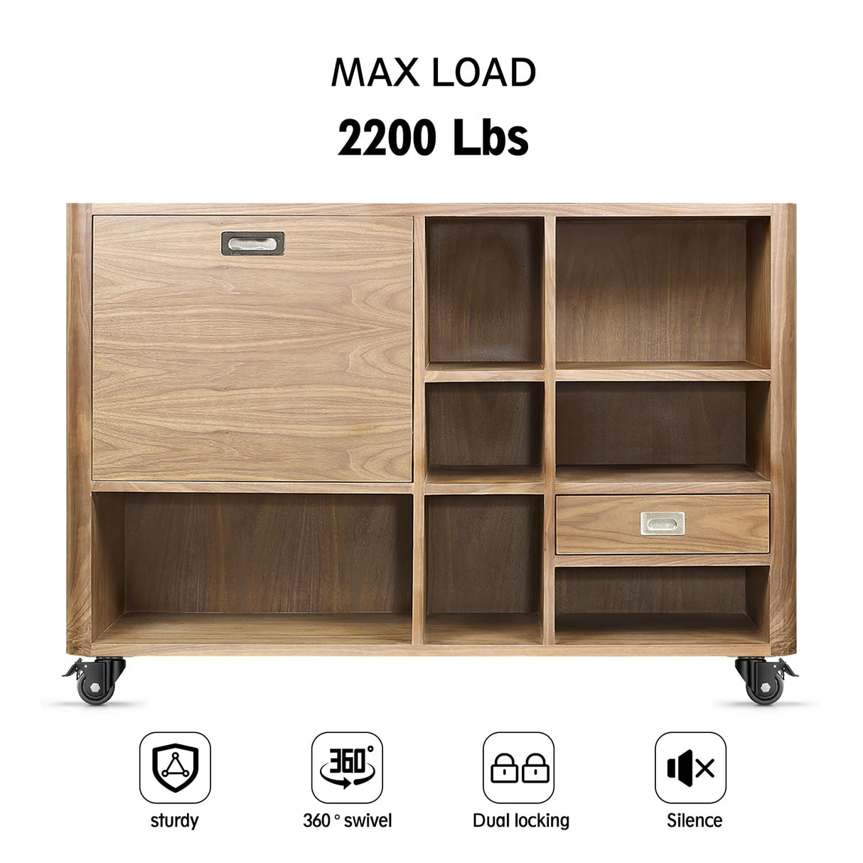 ANDUTEES 2 Inch Caster Wheels, Casters Set of 4, Heavy Duty Casters Load 2200lbs, Locking Swivel Plate Industrial Casters, Low Gravity Center Castor for Furniture and Workbench ANDUTEES