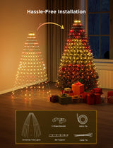 Govee Christmas Tree Lights, Smart RGBIC 480 LEDs Christmas Lights Outdoor, 6.6ft × 24 String Lights for Holiday Decor, IP65 Waterproof, Music Sync, Voice Control, 60+ Scene Modes, Green Wire Govee