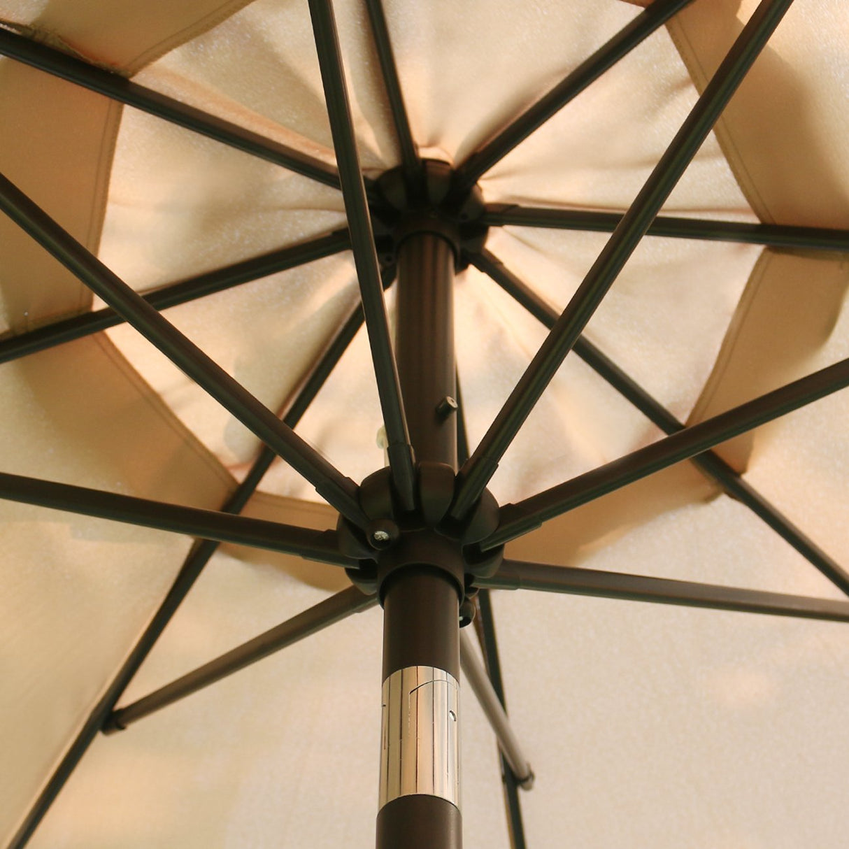 Sunnyglade 9' Patio Umbrella Outdoor Table Umbrella with 8 Sturdy Ribs (Tan) Sunnyglade