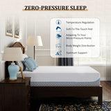 EGOHOME California King Mattress 12 Inch Cooling Gel Memory Foam, Fiberglass Free, Mattress Bed in a Box for Back Pain Relief, Medium Firm, CertiPUR-US Certified, 72”x84”x12”, White EGOHOME