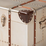 Baxton Studio Bechet Storage Trunk, Silver Baxton Studio
