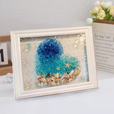 SZHTSWU DIY Photo Frame Kit, Heart Mosaic Arts Craft Kit with Resin Beach Stained Sea Glass Art and Photo Frame for Adults Home Decoration SZHTSWU
